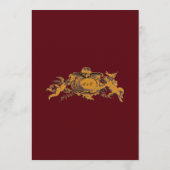 Antike Barock-Rokokogrenze mit Herzen Menükarte (Rückseite)