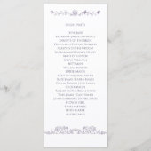 Antike Barock-Viktorianische Pflaumen-Hochzeit Programm (Rückseite)