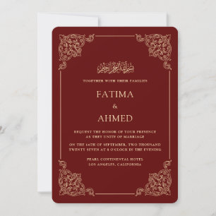 Antike barocke Rahmung Gold Burgund muslimische Ho Einladung
