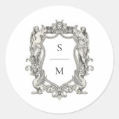 Antike Barockstatue Feine Kunst Renaissance Runder Aufkleber (Vorderseite)