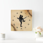 Antike Baseball Player Pitcher römische Zahlen Quadratische Wanduhr (Zuhause)