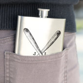 Antike Baseballschläger mit Monogramm Flachmann (Beispiel)