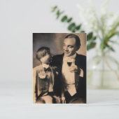 Antike Bauchredner-Schaufensterpuppe Postkarte (Stehend Vorderseite)
