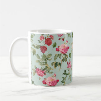 Antike Bauernhaus-Rosa Florale Rose Kaffeetasse