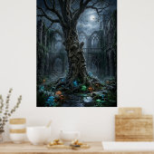 Antike Baum-Gotische Ruinen Poster (Küche)