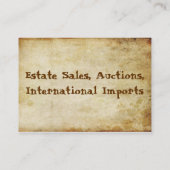 Antike befleckt visitenkarte (Rückseite)