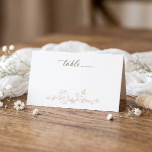Antike beige-braune französische Blumen-Hochzeit i Platzkarte