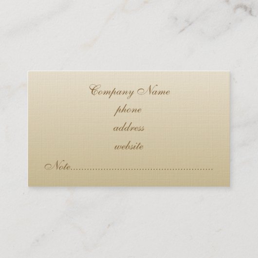 Antike beige Visitenkarte (Rückseite)
