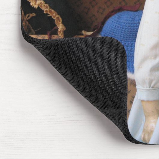Antike Belton Puppe mit Trousseau Mousepad (Ecke)