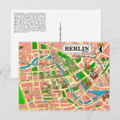 Antike Berlin Stadtplan Postkarte (Vorne/Hinten)