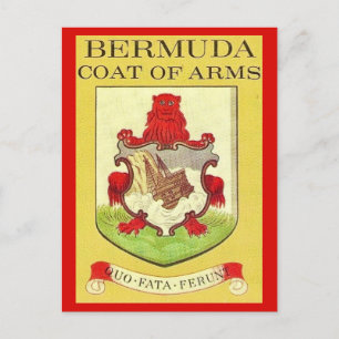 Antike bermudische Wappen-Postkarte Postkarte