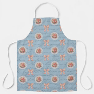 Antike Beschriftung Vintage-Rosen Toile-Schleifen Schürze