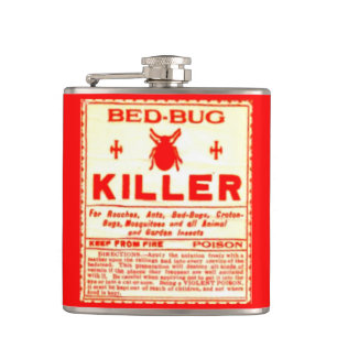 Antike Bettwanzen-Killer-Gift-Etikett seltsame Hip Flachmann