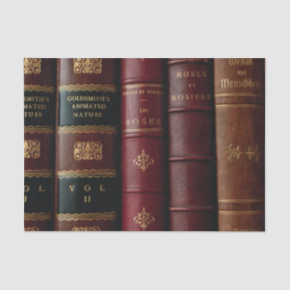 Antike Bibliothek Dunkles Leder Buchrücken Dekouse Seidenpapier