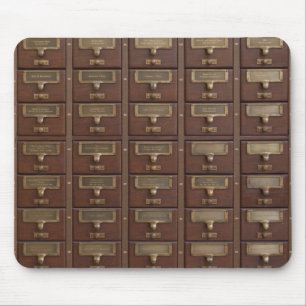 Antike Bibliothekskarteikatalogschubladen Mousepad