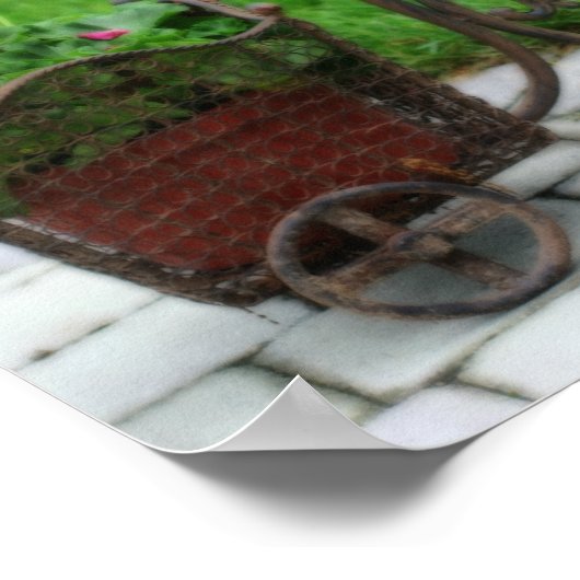 Antike Bicycle Blume Container Orton Effekt Poster (Ecke)