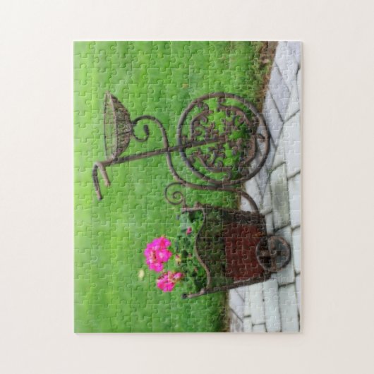 Antike Bicycle Blume Container Orton Effekt Puzzle (Vertikal)