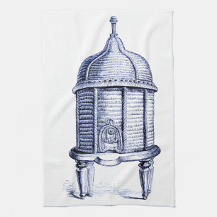 Antike Bienenstock-Imitation mit Blauschimmer Handtuch