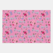 Antike Bikes mit Blume in Körben Geschenkpapier Set (Vorderseite 3)