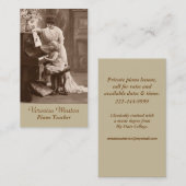 Antike Bild-Klavier-Lehrer-Visitenkarte Visitenkarte (Vorne/Hinten)