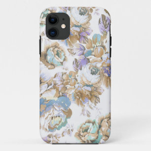 Antike blasslila braune teale Rosen floral Case-Mate iPhone Hülle