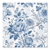 antike blaue Blumen Tapete (Vorderseite)