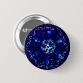 antike blaue Broschen-Schaltfläche Button (Vorne & Hinten)