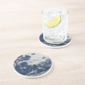 Antike blaue Fliese Delfts - Vieh und Vögel Sandstein Untersetzer (Seite)