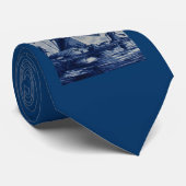 Antike blaue Fliese Delfts - Windmühlen durch das Krawatte (Gerollt)