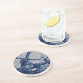 Antike blaue Fliese Delfts - Windmühlen durch das Sandstein Untersetzer (Seite)