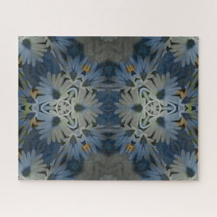 Antike Blaue Gänseblümchen-Blumen Puzzle