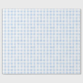 Antike Blaue Gingham-Baby-Party Geschenkpapier (Flach)