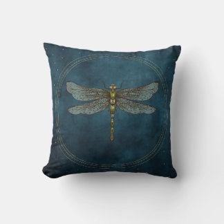 Antike Blaue Himmlische Mystische Libelle  Kissen