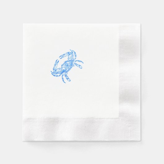 Antike blaue Krabbe Nr. 2 Serviette (Vorderseite)