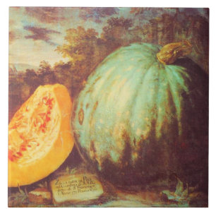 Antike blaue Kürbis-Erbstück Herbst-Renaissance Fliese