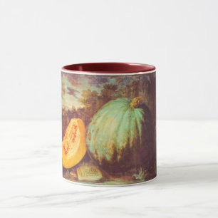 Antike Blaue Kürbis-Erbstück-Herbstmalerei Tasse