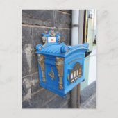 Antike blaue Mailbox aus dem Jahr 1896 Postkarte (Vorderseite)