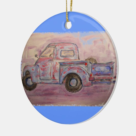 Antike blaue Patina Keramik Ornament (Links)