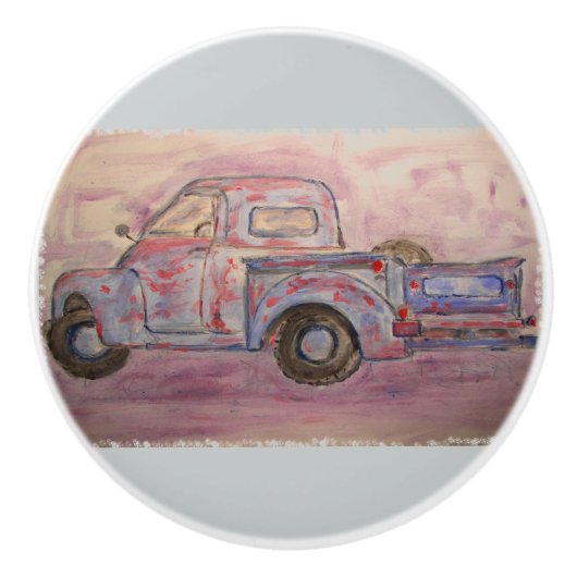 Antike blaue Patina Keramikknauf (Vorderseite)