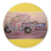 Antike blaue Patina Keramikknauf (Vorderseite)