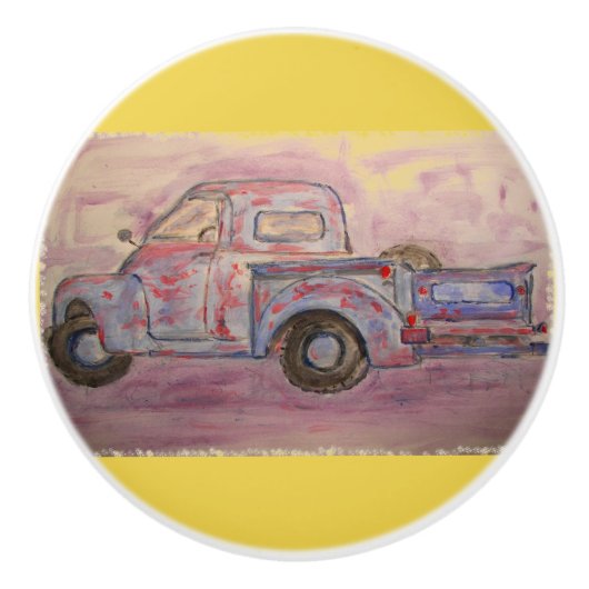 Antike blaue Patina Keramikknauf (Vorderseite)