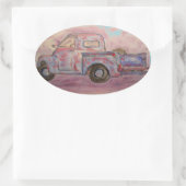 Antike blaue Patina Ovaler Aufkleber (Tasche)