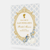 Antike blaue Regency-Cameo-Brautdusche Acrylschild (Winkel)