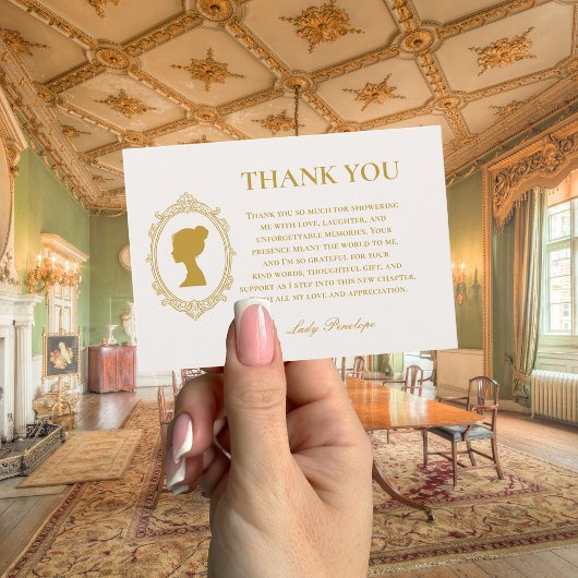 Antike Blaue Regency-Cameo-Brautparty Dankeskarte