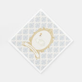 Antike Blaue Regency-Kamee-Hochzeitsdusche Serviette (Ecke)