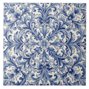 antike blaue Rollkachel Fliese