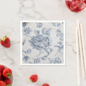 Antike blaue Rose Serviette (Beispiel)