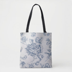 Antike blaue Rose Tasche