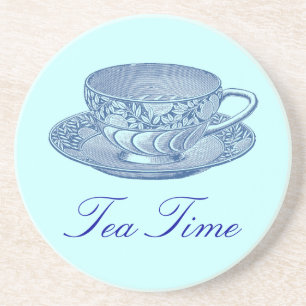 Antike blaue Teetasse Sandstein Untersetzer