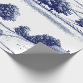 Antike Blaue Toile-Landschaft (3) Geschenkpapier (Ecke)
